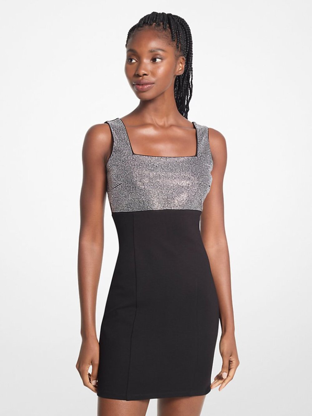 MICHAEL Michael Kors Embellished Stretch Viscose Mini Dress